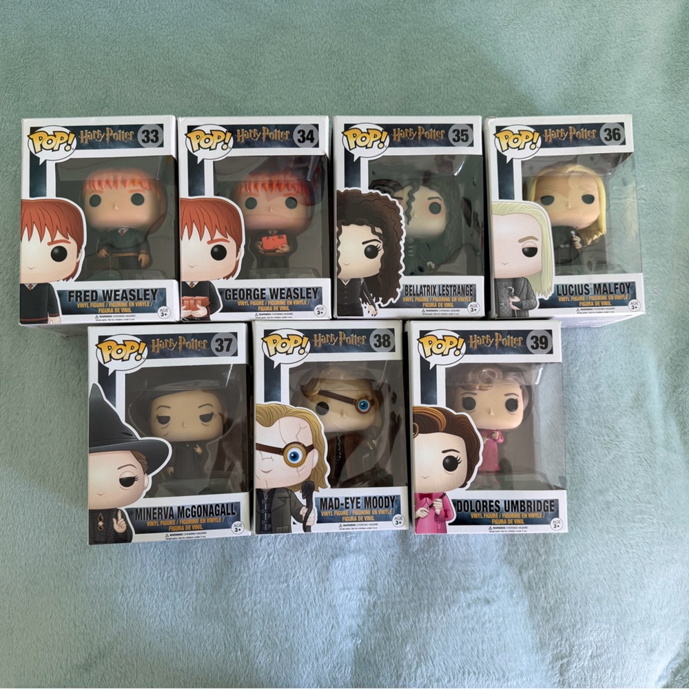 Funko Pop Vinyl Figures with Black and Blue Accents